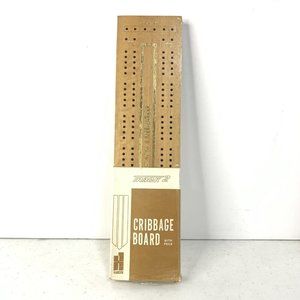 Vintage Wood‎ Cribbage 2 Player Board Game Made In Tawain With Pegs New